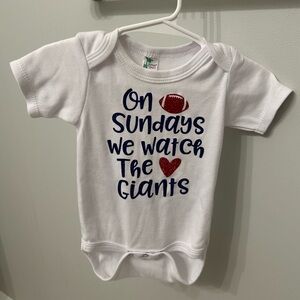 NY Giants Football Glitter Baby Onesie